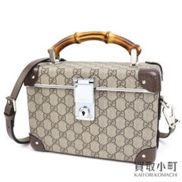 Gucci Globe Trotter GG Beauty Supreme Square Bamboo Top Vanity Bag - Picture 1 of 1